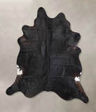 Solid Black Cowhide Rug #A32191