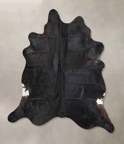Solid Black Cowhide Rug #A32191
