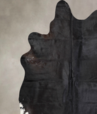 Solid Black Cowhide Rug #A32191