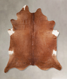 Solid Brown Cowhide Rug #A32195