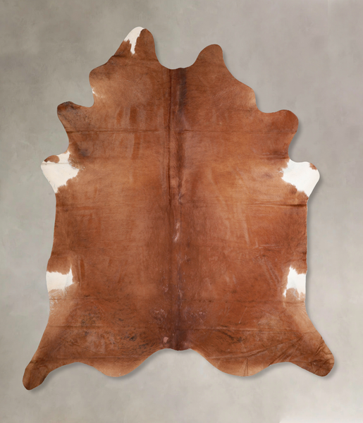 Solid Brown Cowhide Rug #A32195
