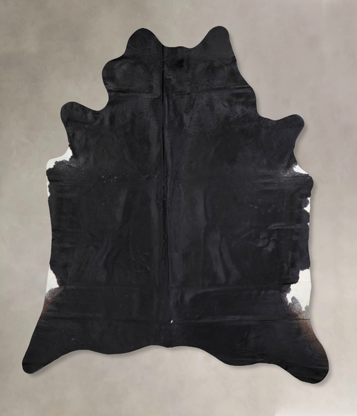 Solid Black Cowhide Rug #A32196