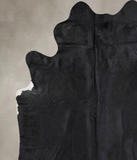 Solid Black Cowhide Rug #A32196