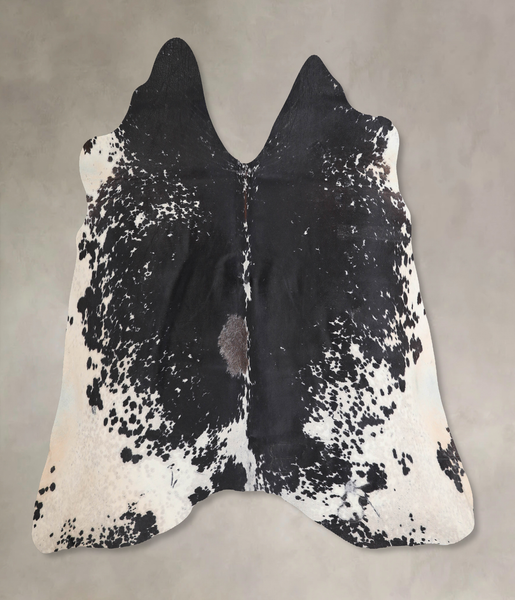 Salt and Pepper Black Cowhide Rug #A32201