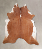 Brown and White Regular Cowhide Rug #A32217