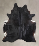 Solid Black Cowhide Rug #A32260