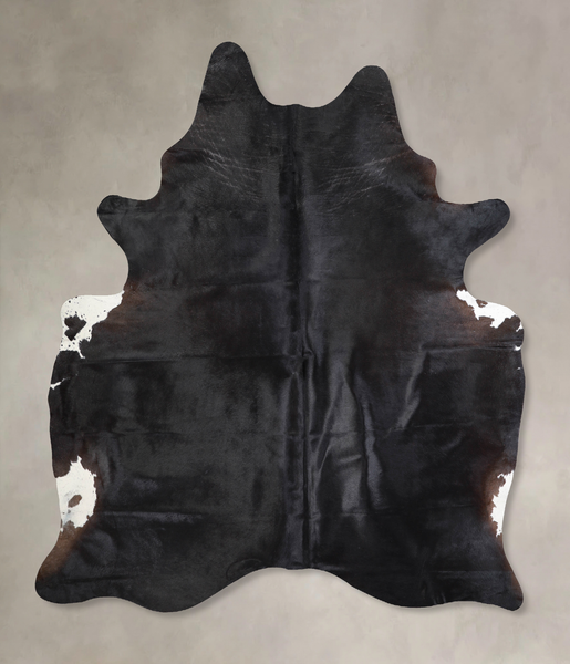 Solid Black Cowhide Rug #A32260