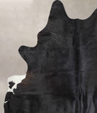 Solid Black Cowhide Rug #A32260