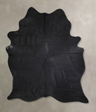 Solid Black Cowhide Rug #A32312