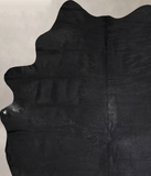 Solid Black Cowhide Rug #A32312