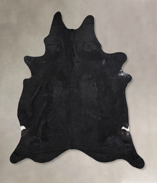 Solid Black Cowhide Rug #A32932