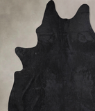 Solid Black Cowhide Rug #A32932