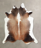 Chocolate and White Cowhide Rug #A33115