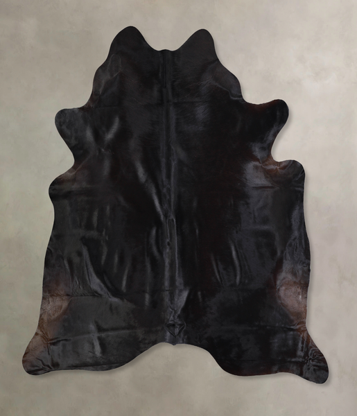 Solid Black Cowhide Rug #A33165