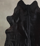 Solid Black Cowhide Rug #A33165
