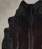 Solid Black Cowhide Rug #A33167