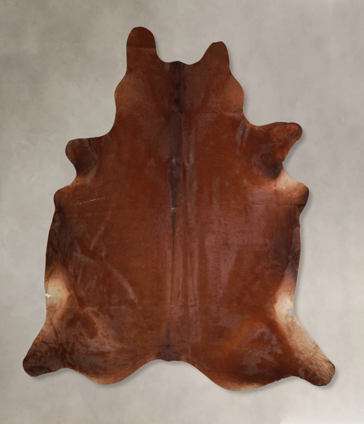 Solid Brown Cowhide Rug #A33183