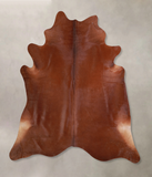 Solid Brown Cowhide Rug #A33241