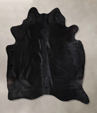Solid Black Cowhide Rug #A33295