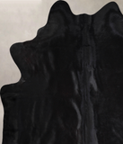 Solid Black Cowhide Rug #A33295