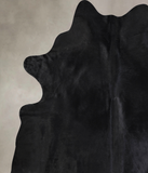 Solid Black Cowhide Rug #A33364
