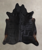 Solid Black Cowhide Rug #A33432