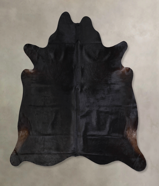 Solid Black Cowhide Rug #A33432