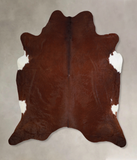 Solid Brown Cowhide Rug #A33439