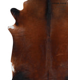 Brown with Red Cowhide Rug #A3348