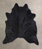 Solid Black Cowhide Rug #A33496