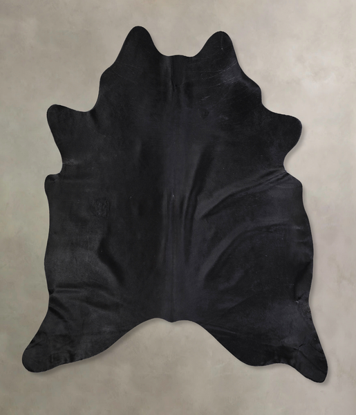 Solid Black Cowhide Rug #A33496