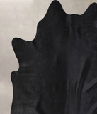 Solid Black Cowhide Rug #A33496