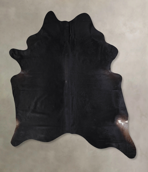 Solid Black Cowhide Rug #A33543