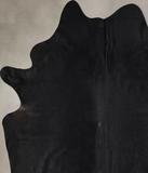 Solid Black Cowhide Rug #A33543