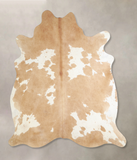 Beige and White Cowhide Rug #A33646