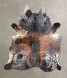 Salt and Pepper Brown Cowhide Rug #A33821
