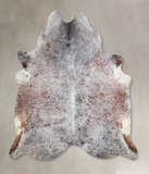 Salt and Pepper Brown Cowhide Rug #A33828
