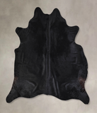 Solid Black Cowhide Rug #A33934