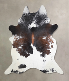 Chocolate and White Cowhide Rug #A34027