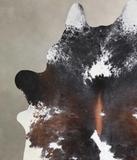 Chocolate and White Cowhide Rug #A34027