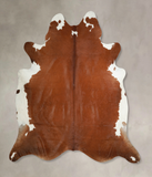 Brown and White Regular Cowhide Rug #A34045