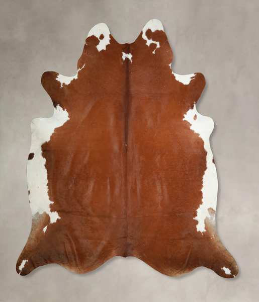 Brown and White Regular Cowhide Rug #A34045