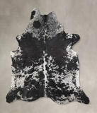 Salt and Pepper Black Cowhide Rug #A34194