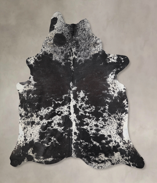 Salt and Pepper Black Cowhide Rug #A34194