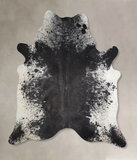 Salt and Pepper Black Cowhide Rug #A34196