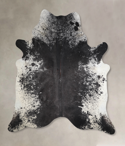 Salt and Pepper Black Cowhide Rug #A34196