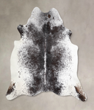 Salt and Pepper Black Cowhide Rug #A34200