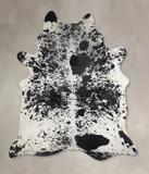 Salt and Pepper Black Cowhide Rug #A34208