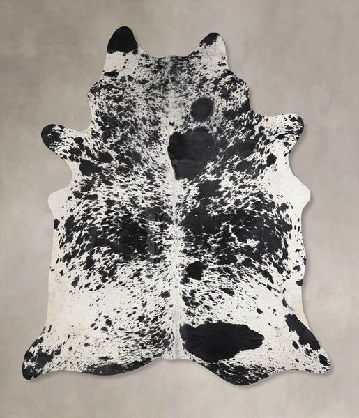 Salt and Pepper Black Cowhide Rug #A34208