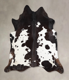 Chocolate and White Cowhide Rug #A34224